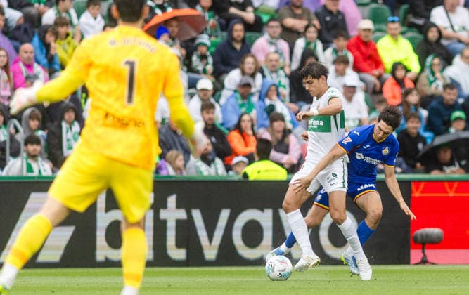ESP: Elche v Getafe. LALIGA First half of Elche CF vs Getafe CF match during the LALIGA EASPORTS match, Round 37, between Elche and Getafe, played at Martinez Valero on May 17, 2026 in Elche Spain Elche Spain Football Copyright: xHugoxIzquierdox xAgenciaxLOFx