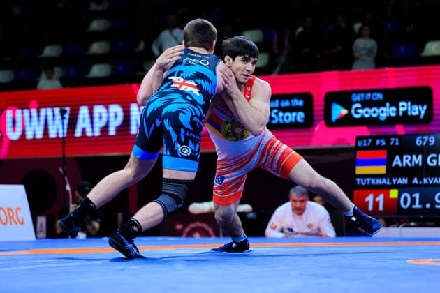 U17, U 17 Wrestling European Championships 71kg FS - Avetik Tutkhalyan (ARM) df. Bohdan Kvantaliani (GEO)