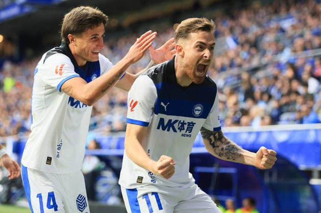 RECORD DATE NOT STATED ESP: LaLiga EA Sports Real Oviedo v Alaves Toni Martinez scores goal (0-1) for Alaves and celebrates his goal during LaLiga EA Sports, between Real Oviedo v Alaves played at Carlos Tartiere Stadium in Oviedo on May 17th, 2026 in Spain; Oviedo Spain Futbol Copyright: xAgenciaxLOFx