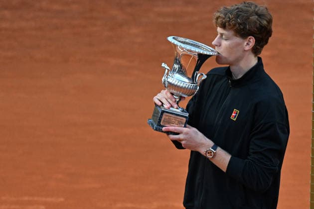 RECORD DATE NOT STATED 17th May 2026, Foro Italico, Rome, Italy; Italian Open Tennis; Jannik Sinner ITA lifts the mens singles trophy AllShotLive