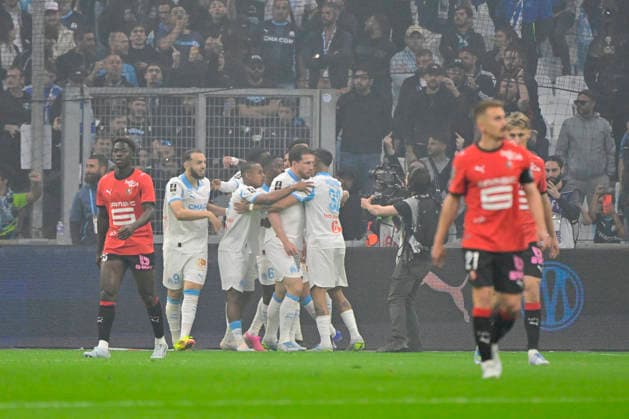 FOOTBALL : Olympique de Marseille VS Stade Rennais FC - Ligue 1 McDonald s - 17 05 2026 Joy OM - But Pierre-Emile Hojbjerg - Ligue 1 McDonald™s match between Olympique de Marseille and Stade Rennais FC on May 17, 2026 at the Orange Velodrome Stadium in Marseille. MarseilleFrance  Copyright: xWilliamxCannarellax