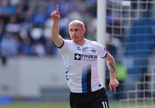 16.05.2026, Fussball 2. Bundesliga, SV Darmstadt 98 - SC Paderborn, v.l., Torjubel zum 0:2 durch Sven Michel (SC Paderborn), Goal celebration, celebrate the goal DFL DFB REGULATIONS PROHIBIT ANY USE OF PHOTOGRAPHS AS IMAGE SEQUENCES AND OR QUASI-VIDEO. xdcx