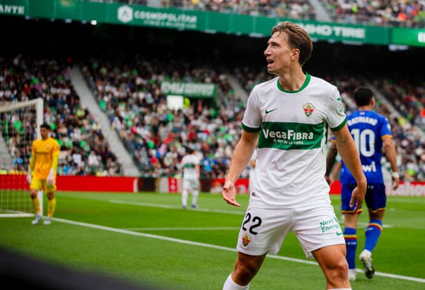 ESP: Elche v Getafe. LALIGA Affengruber of Elche CF during the LALIGA EASPORTS match, Round 37, between Elche and Getafe, played at Martinez Valero on May 17, 2026 in Elche Spain Elche Spain Football Copyright: xHugoxIzquierdox xAgenciaxLOFx