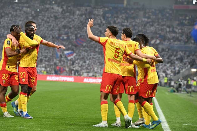 Football : Olympique Lyonnais v Racing LENS - French ligue 1- 17 05 2026 SAID Wesley of Lens scoring goal during the French ligue 1 match between Olympique Lyonnais and Racing Lens at Groupama Stadium Decines Charpieu Lyon on May 17, 2026 , France LYONFrance  Copyright: xMouradxAllilix