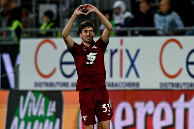 Torino s Rafael Obrador Burguera celebrates after scoring the goal for 0-1 during the Serie A soccer match between Cagliari Calcio and Torino at the Unipol Domus in Cagliari, Sardinia - Sunday 17th May. - Soccer  Copyright: x Â®xGianlucaxZuddas LaPressex