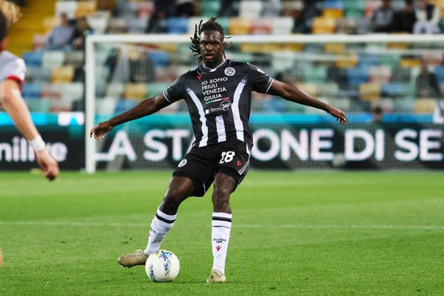 Udinese s Oumar Solet during the Serie A soccer match between Udinese and Cremonese at the Bluenergy Stadium in Udine, north east Italy - Sunday, May 17,2026 - soccer  Copyright: xAndreaxBressanutti LaPressex