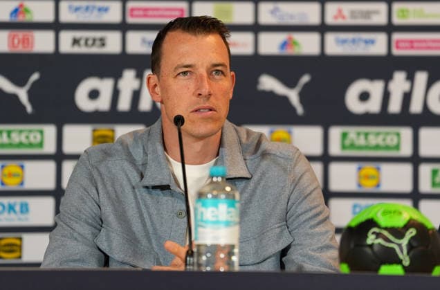 Der ehemalige Handball-Weltmeister Dominik Klein wird als Botschafter fuer die Handball-Weltmeisterschaft 2027 in Deutschland vorgestellt. Deutscher Handballbund, Pressekonferenz, LanXESS Arena, Koeln, GER, 17.05.2026 Foto: HMB Media Scott W. Coleman Koeln LanXESS Arena Nordrhein-Westfalen GER Copyright: xScottxW.xColemanx