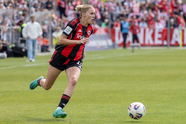 Google Pixel Frauen Bundesliga: Eintracht Frankfurt - 1. FC Union Berlin, 17.05.2026 Laura Freigang (Eintracht Frankfurt 10) am Ball, Freisteller, Portrait Porträt, Eintracht Frankfurt - 1. FC Union Berlin, Frankfurt, Stadion am Brentanobad, 17.5.2026 Copyright: xBEAUTIFULxSPORTS Gawlikx