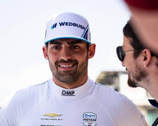 May 17, 2026, Speedway, Indiana, USA: RINUS VEEKAY, driver of the No. 76 Chevrolet for Juncos Hollinger Racing, looks on during qualifying for the 110th Indianapolis 500 at Indianapolis Motor Speedway. IndyCar, Indy Car, IRL, USA 2026: Indy 500 Qualifying  - ZUMAw173 20260517_zsp_w173_044 Copyright: xLukexWelshx