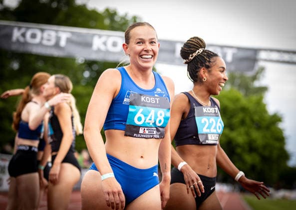 35. Internationales Läufermeeting; Pliezhausen, 17.05.2026 Franziska Schindler (GER TSV SCHOTT Mainz) nach ihrem 1000m-Rennen bei den Frauen; 35. Internationales Läufermeeting am 17.05.2026 im Schönbuchstadion in Pliezhausen (Baden-Württemberg). Copyright: xBEAUTIFULxSPORTS R.xSchmittx
