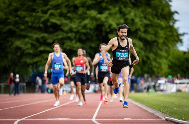 35. Internationales Läufermeeting; Pliezhausen, 17.05.2026 Auf der Ziellinie: Salih Tekzös (TUR) gewinnt die 1000m der Männer; 35. Internationales Läufermeeting am 17.05.2026 im Schönbuchstadion in Pliezhausen (Baden-Württemberg). Copyright: xBEAUTIFULxSPORTS R.xSchmittx