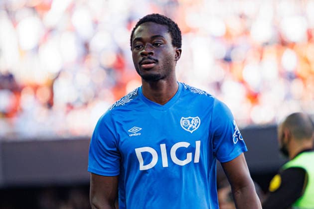 May 14, 2026, Valencia, Spain: Abdul Mumin (Rayo Vallecano de Madrid) seen during the LaLiga EA Sports 2025 26 game between teams of Valencia CF and Rayo Vallecano de Madrid. Final score; Valencia CF 1:1 Rayo Vallecano de Madrid Valencia Spain - ZUMAs197 20260514_aaa_s197_1553 Copyright: xMaciejxRogowskix