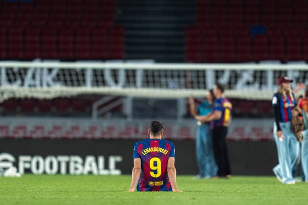 Spanish LaLiga EA Sports FC Barcelona, Barca v Real Betis in Barcelona, Spain. FC Barcelona player (9) Robert Lewandowski at the end of LaLiga EA Sports match between FC Barcelona and Real Betis in Spotify Camp Nou, Barcelona, Spain, on May 18, 2026. Barcelona Spotify Camp Nou Barcelona Spain