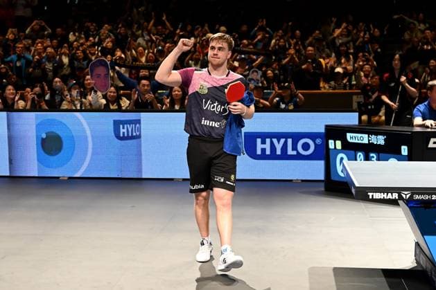 TT CL Hylo Final 4 Finale 1. FC Saarbrücken TT - Alliance Nimes - Montpellier am 17.05.2026 in der Saarlandhalle in Saarbrücken Truls Möregardh ( Saarbrücken )