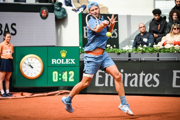 May 18, 2026, Paris, France, France: Hugo GRENIER of France during the first qualifying day of the Roland-Garros 2026, French Open 2026, Grand Slam tennis tournament at Roland-Garros Stadium on May 18, 2026 in Paris, France. Roland Garros 2026 - Qualifying Day 1  - ZUMAm308 20260518_zsp_m308_010 Copyright: xMatthieuxMirvillex