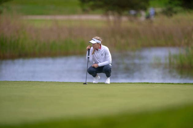 Amundi German Masters - Fourth Round Laura Fuenfstueck of Germany prepares to putt on the green of the 4th hole during the final round of the Amundi German Masters at Green Eagle Golf Courses in Hamburg, Germany, on May 17, 2026. Hamburg Germany  Copyright: xAndyxAstfalckx originalFilename:astfalck-amundige260518_npli5.jpg