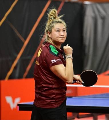 RECORD DATE NOT STATED Jieni Shao from Portugal at WTT Feeder Lagos in Portugal. Jieni Shao from Portugal competes in the WTT Feeder in Lagos, Portugal, on May 18, 2026. Lagos, Portugal Hessen Portugal