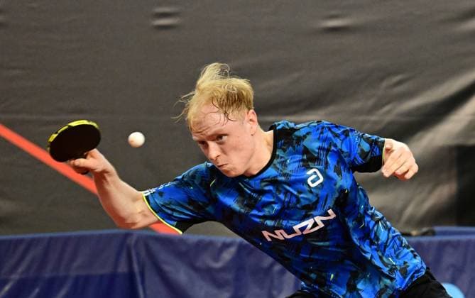 RECORD DATE NOT STATED Andre Bertelsmeier from Germany at WTT Feeder Lagos in Portugal. Andre Bertelsmeier (TSV Bad Königshofen) from Germany competes in the WTT Feeder in Lagos, Portugal, on May 18, 2026. Lagos, Portugal Hessen Portugal
