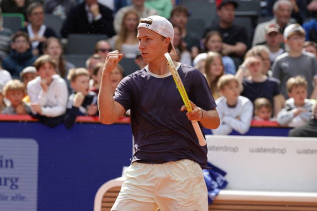 2026.05.18, xFSx, Bitpanda Open Hamburg ATP500, Herren-Tennistunier in Hamburg , Am Rothembaum in Hamburg , Max Schoenhaus (GER) Siegerfaust, jubel Copyright: HMBxMedia FernandoxSoares
