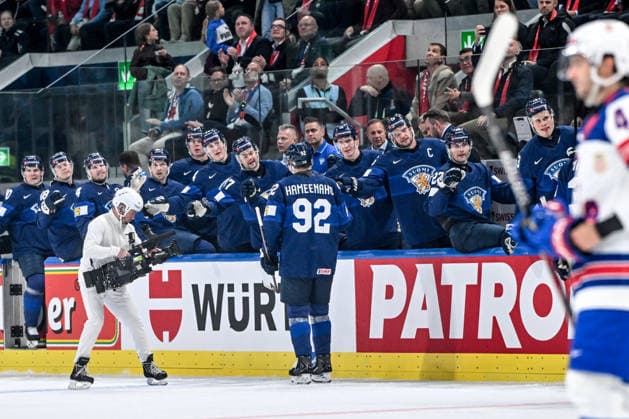 ZURICH, SWITZERLAND - MAY 18: Lenni Hameenaho of Finland celebrates his goal during the 2026 IIHF Ice hockey, Eishockey World Championship, WM, Weltmeisterschaft Switzerland game between Finland and USA at Swiss Life Arena on May 18, 2026 in Zurich, Zurich. Zurich Swiss Life Arena Zurich Switzerland Copyright: xJustPictures.ch AndreaxBrancax jp-en-EuSpIm-JP7_ANB_Fin_USA_18052026_8795