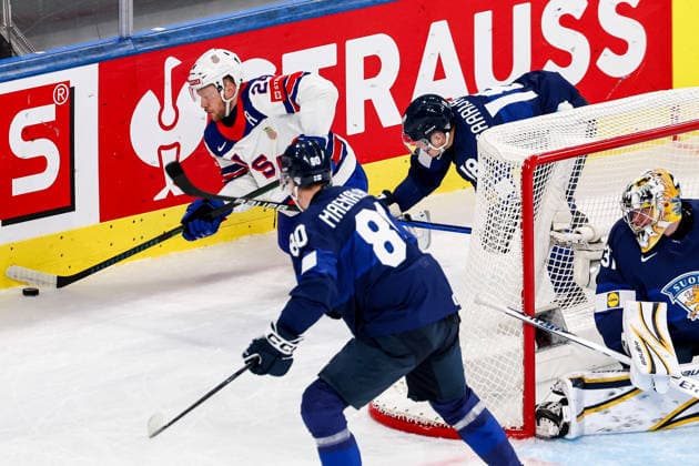 Ice hockey, Eishockey - IIHF WC 2026 ZURICH,SWITZERLAND,18.MAY.26 - ICE HOCKEY - IIHF Ice Hockey World Championship, WM, Weltmeisterschaft 2026, group stage, Finland vs USA. Image shows Mathieu Olivier (USA).  GEPAxpictures xMaticxKlansek