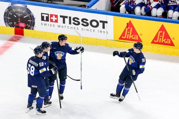 Ice hockey, Eishockey - IIHF WC 2026 ZURICH,SWITZERLAND,18.MAY.26 - ICE HOCKEY - IIHF Ice Hockey World Championship, WM, Weltmeisterschaft 2026, group stage, Finland vs USA. Image shows the rejoicing of Finland.  GEPAxpictures xMaticxKlansek