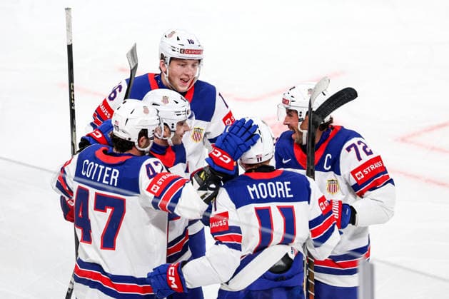 Ice hockey, Eishockey - IIHF WC 2026 ZURICH,SWITZERLAND,18.MAY.26 - ICE HOCKEY - IIHF Ice Hockey World Championship, WM, Weltmeisterschaft 2026, group stage, Finland vs USA. Image shows the rejoicing of USA.  GEPAxpictures xMaticxKlansek