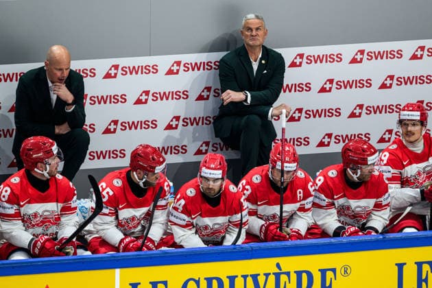 260518 Head coach Mikael Gath of Denmark during the 2026 IIHF Ice hockey, Eishockey World Championship, WM, Weltmeisterschaft match between Canada and Denmark on May 18, 2026 in Fribourg. Photo: Jesper Zerman BILDBYRAN kod JZ JZ0718 ishockey ice hockey ishockey-vm 2026 vm 2026 iihf world championship kanada canada danmark denmark canada kanada bbeng danmark denmark Copyright: JESPERxZERMAN BB260518JZ089