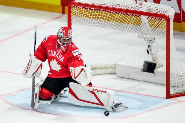 260518 Jet Greaves of Canada during the 2026 IIHF Ice hockey, Eishockey World Championship, WM, Weltmeisterschaft match between Canada and Denmark on May 18, 2026 in Fribourg. Photo: Jesper Zerman BILDBYRAN kod JZ JZ0718 ishockey ice hockey ishockey-vm 2026 vm 2026 iihf world championship kanada canada danmark denmark canada kanada bbeng danmark denmark Copyright: JESPERxZERMAN BB260518JZ090