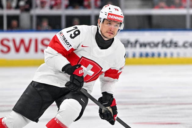 ZURICH, SWITZERLAND - MAY 18: Calvin Thurkauf of Switzerland in action during the 2026 IIHF Ice hockey, Eishockey World Championship, WM, Weltmeisterschaft Switzerland game between Germany and Switzerland at Swiss Life Arena on May 18, 2026 in Zurich, Zurich. Zurich Swiss Life Arena Zurich Switzerland Copyright: xJustPictures.ch AndreaxBrancax jp-en-EuSpIm-JP7_ANB_Ger_Sui_18052026_0620