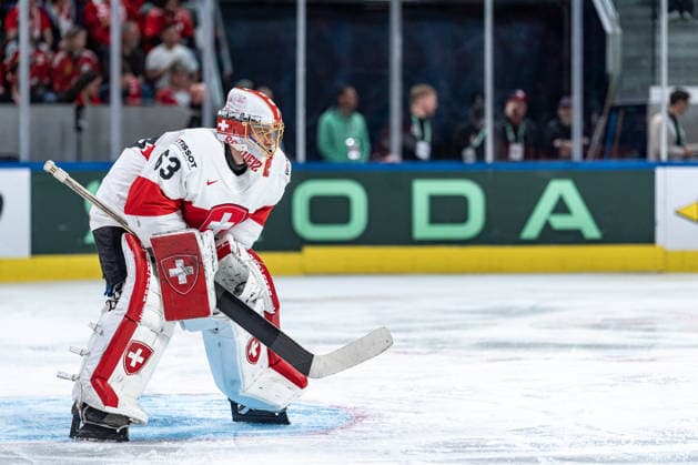 18 05 2026, Zurich, Swiss Life Arena, Ice hockey, Eishockey World Championships: Germany - Switzerland, 63 goalkeeper Leonardo Genoni (Switzerland) Zurich Swiss Life Arena Zurich Switzerland Copyright: xJustPictures.ch StefanxEmchx jp-de-StEm-DSC0004720260518