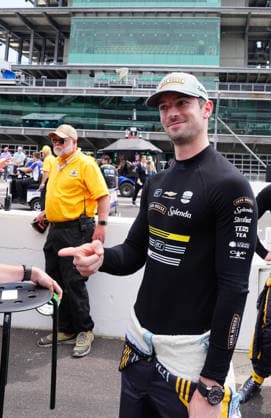 INDIANAPOLIS, IN - MAY 18: IndyCar, Indy Car, IRL, USA driver Alexander Rossi waits for a group driver photo to be taken before practice for the 110th Running of the Indianapolis 500 on May 18th, 2026, at the Indianapolis Motor Speedway in Indianapolis, Indiana. (Photo by Brian Spurlock Icon Sportswire) AUTO: MAY 18 NTT IndyCar Series Indianapolis 500 Practice EDITORIAL USE ONLY Icon26051850018