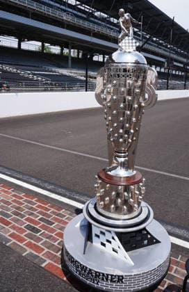 INDIANAPOLIS, IN - MAY 18: The Borg Warner Trophy is placed on the yard of bricks for a group driver photo to be taken before practice for the 110th Running of the Indianapolis 500 on May 18th, 2026, at the Indianapolis Motor Speedway in Indianapolis, Indiana. (Photo by Brian Spurlock Icon Sportswire) AUTO: MAY 18 NTT IndyCar, Indy Car, IRL, USA Series Indianapolis 500 Practice EDITORIAL USE ONLY Icon26051850028