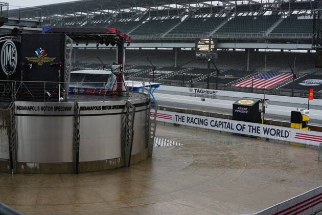 INDIANAPOLIS, IN - MAY 18: Rain falls ending practice for the 110th Running of the Indianapolis 500 on May 18th, 2026, at the Indianapolis Motor Speedway in Indianapolis, Indiana. (Photo by Brian Spurlock Icon Sportswire) AUTO: MAY 18 NTT IndyCar, Indy Car, IRL, USA Series Indianapolis 500 Practice EDITORIAL USE ONLY Icon26051850071