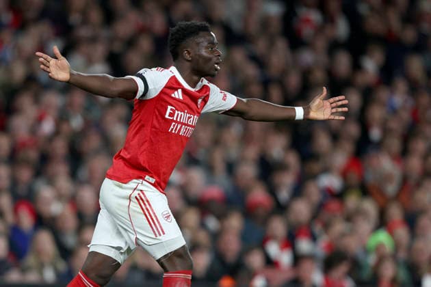 Arsenal v Burnley - Premier League Bukayo Saka of Arsenal reacts during the Premier League match between Arsenal and Burnley at Emirates Stadium on May 18, 2026 in London, England. WARNING! This Photograph May Only Be Used For Newspaper And Or Magazine Editorial Purposes. May Not Be Used For Publications Involving 1 player, 1 Club Or 1 Competition Without Written Authorisation From Football DataCo Ltd. For Any Queries, Please Contact Football DataCo Ltd on +44 (0) 207 864 9121 London Emirates Stadium England United Kingdom Copyright: xAllstarxPicturexLibraryxLtdx