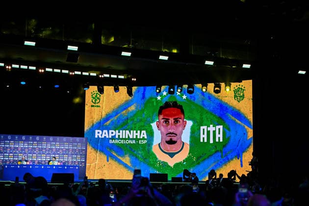 Final Squad for the World Cup RIO DE JANEIRO, RJ - 18.05.2026: FINAL SQUAD FOR THE WORLD CUP - Raphinha on the list during the announcement of the Brazilian national team, Nationalteam for the 2026 World Cup, an event held at the Museum of Tomorrow, in the city of Rio de Janeiro (RJ), this Monday (18) (Photo: Nayra Halm Fotoarena) x2945993x  NayraxHalm