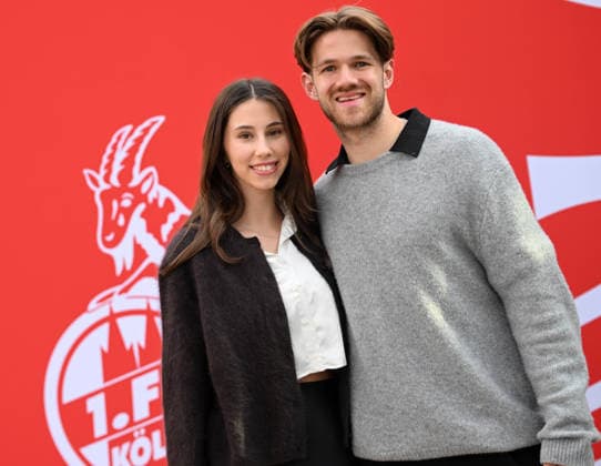18.05.2026, xophax, Fussball 1.Bundesliga, Köln Cologne , 1.FC Koeln. Saisonende. Sommerpause. Saisonabschluss in der Kölner Flora. Jan Thielmann ( 1.FC Köln ) und Freundin Nina Koeln