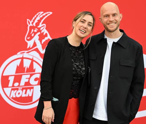 18.05.2026, xophax, Fussball 1.Bundesliga, Köln Cologne , 1.FC Koeln. Saisonende. Sommerpause. Saisonabschluss in der Kölner Flora. RenÃ Wagner und Freundin Mandi ( 1.FC Köln ) Koeln