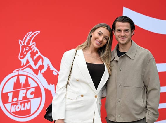 18.05.2026, xophax, Fussball 1.Bundesliga, Köln Cologne , 1.FC Koeln. Saisonende. Sommerpause. Saisonabschluss in der Kölner Flora. Jakub Kaminski ( 1.FC Köln ) und Freundin Monika Koeln