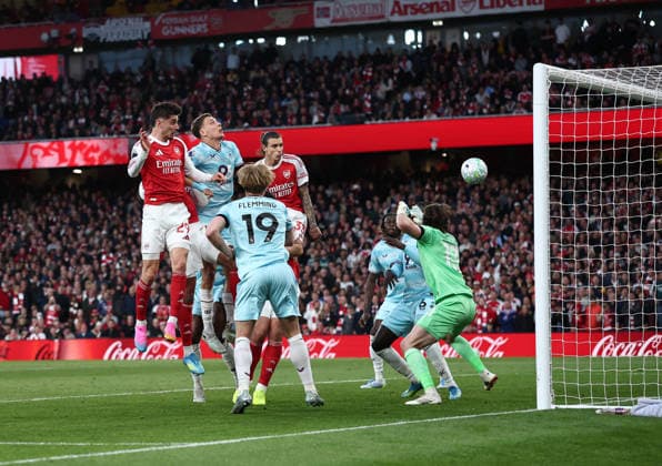 London, England, 18th May 2026. Kai Havertz of Arsenal scores the first goal during the Arsenal vs Burnley Premier League match at the Emirates Stadium, London. Picture credit should read: David Klein Sportimage EDITORIAL USE ONLY. No use with unauthorised audio, video, data, fixture lists, club league logos or live services. Online in-match use limited to 120 images, no video emulation. No use in betting, games or single club league player publications. SPI_048_DK_Arsenal_Burnley SPI-4808-0046
