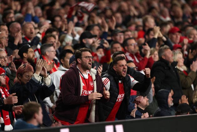 Arsenal fans at the Arsenal v Burnley EPL match, at the Emirates Stadium, London, UK on 18th May, 2026. 