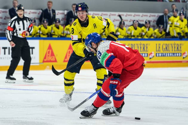 260518 Lucas Raymond of Sweden during the 2026 IIHF Ice hockey, Eishockey World Championship, WM, Weltmeisterschaft match between Sweden and Czech Republic on May 18, 2026 in Fribourg. Photo: Jesper Zerman BILDBYRAN kod JZ JZ0719 ishockey ice hockey ishockey-vm 2026 vm 2026 iihf world championship sverige sweden tjeckien czech republic bbeng Copyright: JESPERxZERMAN BB260518JZ190