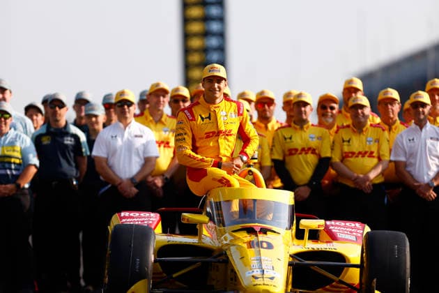 INDIANAPOLIS, IN - MAY 18: Pole sitter Alex Palou (10) Chip Ganassi Racing Honda during the NTT IndyCar, Indy Car, IRL, USA Series Indianapolis 500 front row photoshoot at Indianapolis Motor Speedway in Indianapolis, IN. (Photo by Jeffrey Brown Icon Sportswire) AUTO: MAY 18 NTT IndyCar Series Indianapolis 500 Practice EDITORIAL USE ONLY Icon05126001