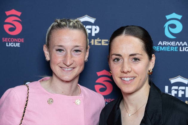 Trophees 2026 - Arkema Premiere Ligue - Paris Anne-Marie Banuta, Maelle Saltel attends the awards ceremony of the French Women’s Football Professional League LFFP 2025 2026 season at Pavillon Dauphine on May 18, 2026 in Paris, France. Photo by Nasser Berzane ABACAPRESS.COM Paris France  Copyright: xBerzanexNasser ABACAx