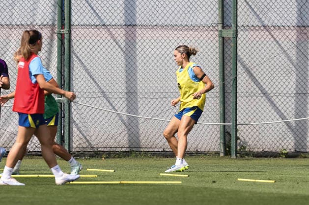 May 19, 2026, Sant Joan Despi, Barcelona, SPAIN: Maria Pilar Leon Cebrian during the training day of FC Barcelona, Barca ahead UEFA Women Champions League 2025 26, Final football match against OL Lyonnes at Ciutat Esportiva Joan Gamper on May 19, 2026 in Sant Joan Despi, Barcelona, Spain. FC Barcelona Training And Media Day - UEFA Women Champions League 2025 26 Final  - ZUMAa181 20260519_zaa_a181_004 Copyright: xJavierxBorregox