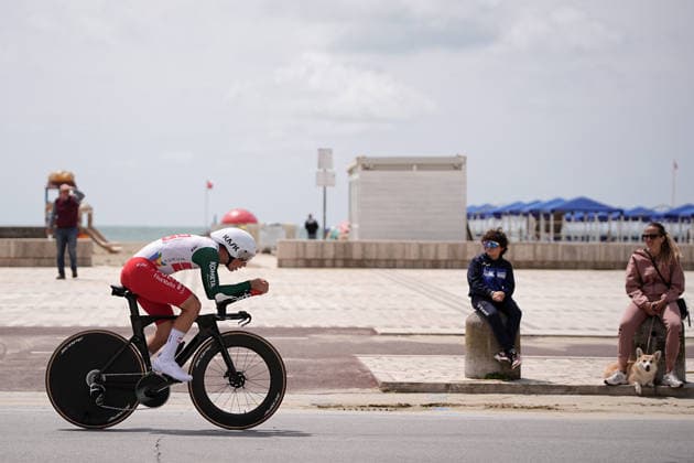 Italy™s Giovanni Lonardi of Team Polti VisitMalta during Stage 10, an individual time trial at the Giro d™Italia, from Viareggio to Massa, Italy, Tuesday, May 19, 2026.  Copyright: xMarcoxAlpozzi LaPressex