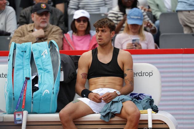 2026.05.19, xFSx, Bitpanda Open Hamburg ATP500, Achtelfinale, Herren-Tennistunier in Hamburg , Am Rothembaum in Hamburg , Flavio Cobolli (ITA) enttaeuscht, enttaeusch schauend, dissapointed, traurig, frustriert, frust, gefrustet Copyright: HMBxMedia FernandoxSoares