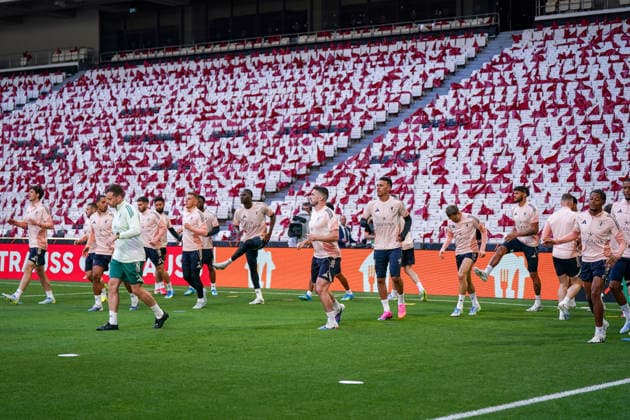 Türkei: Fussball UEFA Europa League 2025 - 2026, Finale in Istanbul - SC Freiburg vs Aston Villa - Tüpras Stadyumu (Istanbul): Abschlusstraining Aston Villa Matchday - 1: Copyright: xJOERANxSTEINSIEKx