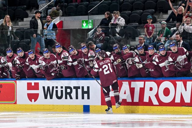 ZURICH, SWITZERLAND - MAY 19: Rudolfs Balcers of Latvia celebrates his goal during the 2026 IIHF Ice hockey, Eishockey World Championship, WM, Weltmeisterschaft Switzerland game between Latvia and Austria at Swiss Life Arena on May 19, 2026 in Zurich, Zurich. Zurich Swiss Life Arena Zurich Switzerland Copyright: xJustPictures.ch AndreaxBrancax jp-en-EuSpIm-JP7_ANB_Lat_Aut_19052026_4202
