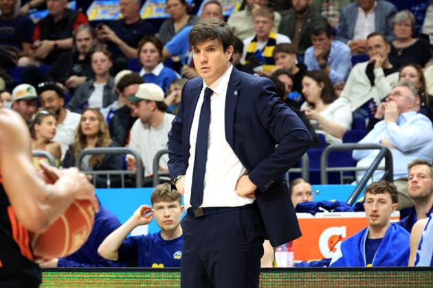 DEU, easyCredit BBL, ALBA vs. Rasta Vechta, 19.05.2026, Uber-Arena, Berlin, DEU, easyCredit BBL, ALBA vs. Rasta Vechta, im Bild CHEFTRAINER Pedro Calles (ALBA Berlin)
